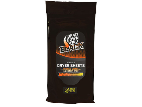 Dead Down Wind 117019 Black Premium Dryer Sheets Odor Eliminator Unscented Scent Dryer Sheet 40 Count