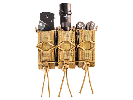 High Speed Gear 11PT03CB TACO Mag Pouch Triple Coyote Brown Nylon MOLLE Belts 2" Wide Compatible w/ Pistol
