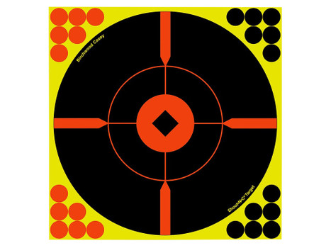 Birchwood Casey 34015 Shoot-N-C Reactive Target Self-Adhesive Paper Black/Yellow/Red 12" Bullseye BMW 5 Pack