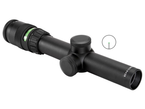 Trijicon 200057 AccuPoint Black Hardcoat Anodized 1-4x 24mm 30mm Tube Illuminated Green Triangle Post Reticle