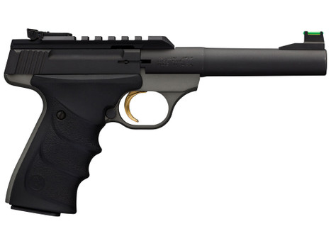 Browning 051530490 Buck Mark Plus Practical 22 LR 10+1 5.50" Tapered Bull Barrel, Matte Black Optic Ready/Serrated Steel Slide, Matte Gray Aluminum Frame, Black Ultragrip RX Grips
