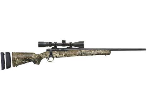 Mossberg 28257 Patriot Super Bantam w/Optic 350 Legend 4+1 22" Matte Blued Fluted Threaded Barrel, Matte Blued Drilled & Tapped Receiver, Adj LOP TrueTimber Strata Synthetic Stock, 3-9x40mm Duplex
