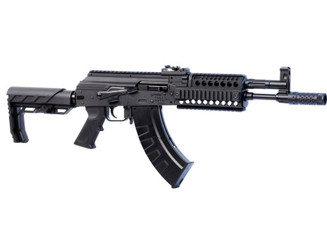 Crosman CAK1 Full Auto AK1 Air Rifle CO2 177 28 rd, Black Smooth Bore Barrel, Black Synthetic Folding Adjustable Stock w/Quad Mounting Rail System, Selector Safety