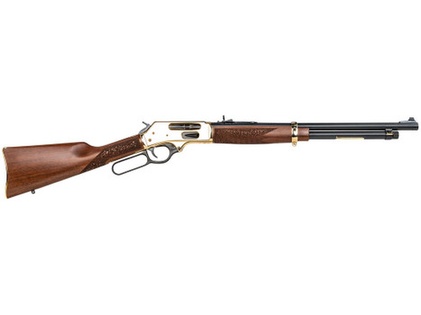 Henry H0244570 Side Gate Full Size 45-70 Gov 5+1 19.80" Blued Steel Barrel, Polished Brass Receiver, American Walnut Stock Right Hand