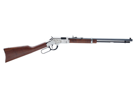 Henry H004SE2 Golden Boy Silver Eagle 2nd Edition 22 Short, 22 Long or 22 LR Caliber with 16 LR/21 Short Capacity, 20" Blued Barrel, Nickel-Plated Metal Finish & American Walnut Stock Right Hand (Full