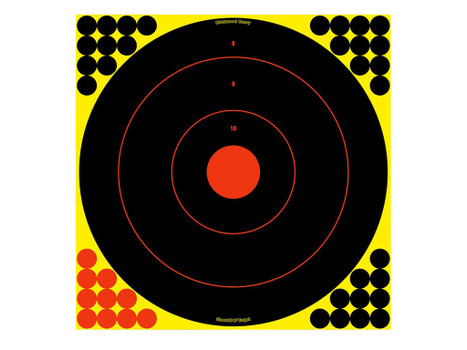 Birchwood Casey 34170 Shoot-N-C Reactive Target Self-Adhesive Paper Black/Yellow/Red 17.25" Bullseye 100 Pack