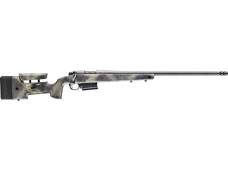 Bergara Rifles B14S382 B-14 Wilderness HMR 6.5 Creedmoor 5+1 24" Threaded, Sniper Gray Cerakote Barrel/Rec, Adj. SoftTouch Woodland Camo Stock with Mini-Chassis, Omni Muzzle Brake