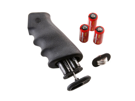 Hogue 15010 OverMolded Grip Cobblestone Black Rubber with Finger Grooves & Storage Compartment for AR-15, M16 (Batteries Not Included)