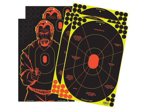 Birchwood Casey 34630 Shoot-N-C Reactive Target Combo Pack Self-Adhesive Paper Multi Color 12"x18" Oval Silhouette/Bad Guy 5 Pack