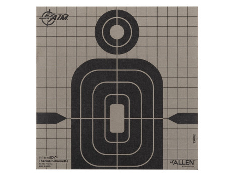 Allen 15802 Thermal Target Silhouette Hanging Paper 8" x 8" Black/Gray