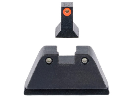 Trijicon GL201C601134 Suppressor/Optic Height Sights Green/Tritium Orange Outline Front Sight-Green/Tritium Black Outline Rear Sight Glock 17/17L/19/22 Standard Frame