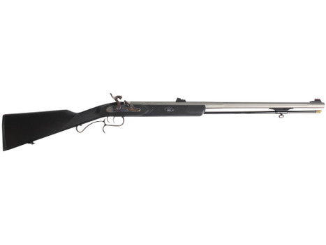 Traditions R391050 ShedHorn 50 Cal Musket 26" Fluted, Stainless Barrel/Rec, Black Synthetic Stock, Williams Fiber Optic Sights, Accelerator Breech Plug