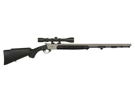 Traditions R574110440 Pursuit XT 50 Cal 209 Primer 26" Stainless Cerakote Black Synthetic Stock 3-9x40 Scope