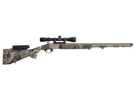 Traditions R53-746604534 Pursuit XT Pro w/Optics 50 Cal 26" Tungsten Cerakote Fluted/Threaded w/VAPR Twist Barrel, Veil Alpine Synthetic Stock w/Adj Cheek Piece & LOP 3.5-10x44mm Duplex