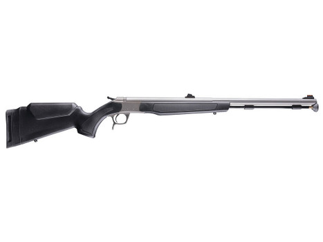 CVA PR2050S Optima 50 Cal 26" Stainless Fluted Barrel, Drilled & Tapped Stainless Steel Receiver, Fixed Black Synthetic Stock, Fiber Optic Sights