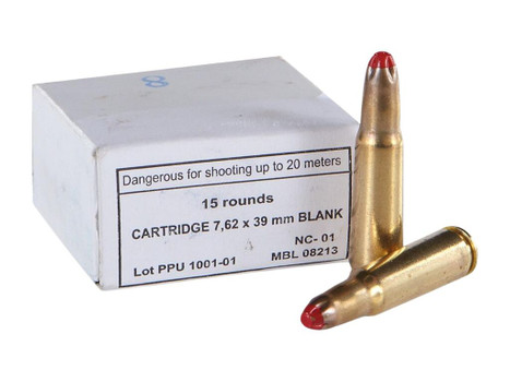 PPU PPB739 Blank Ammo 7.62x39mm 15 Per Box/96 Case