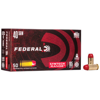 Federal Syntech Standard Velocity Centerfire Ammunition, 40 Smith & Wesson, Total Syntech Jacket Flat Nose, 165 Grain - 50 Cartridge Box ( 50 / 1 )