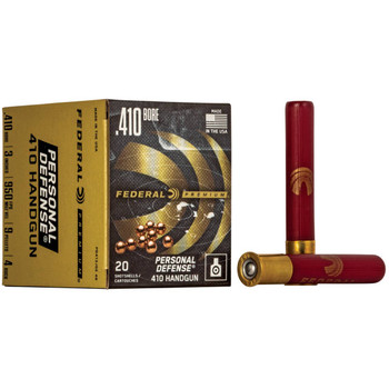 Federal Personal Defence 410 Bore Shotshell Ammunition, 3 Inch, 950 FPS, 9 Pellet, #4 Buck - 20 Cartridge Box ( 20 / 1 )