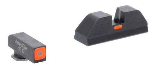 AmeriGlo GL616 CAP Sight Set for Glock  Black  Green Tritium with Orange Outline Front Sight Black Orange Line Rear Sight UPC: 644406905622
