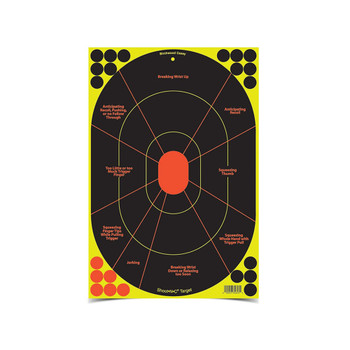 Birchwood Casey 34657 ShootNC Reactive Target Bullseye Adhesive Paper Target 12 x 18 40 Per Pkg UPC: 029057346572