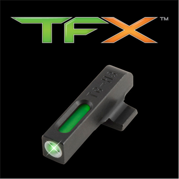TruGlo TG13BR1PC TFX Pro  Black  Green Tritium  Fiber Optic Orange Outline Front Sight UPC: 788130023112