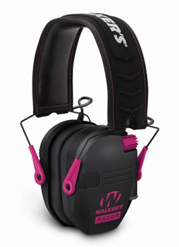Walkers GWPRSEMPNK Razor Slim Electronic Muff 23 dB Over the Head Black Polymer wPink Accents UPC: 888151013052