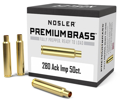 Nosler 10175 Premium Brass Unprimed Cases 280 Ackley Improved Rifle Brass 50 Per Box UPC: 054041101752