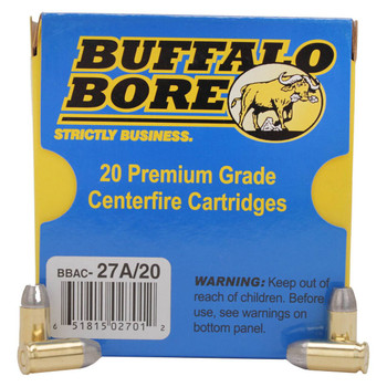 Buffalo Bore Ammunition 27A20 Personal Defense Strictly Business 380 ACP P 100 gr Hard Cast Flat Nose 20 Per Box 12 UPC: 651815027012