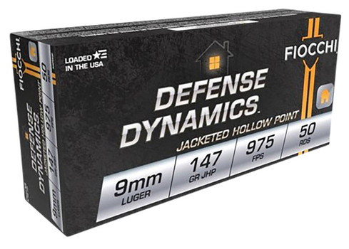 Fiocchi Defense Dynamics Subsonic Centerfire Ammunition, 9mm Luger, Jacketed Hollow Point, 147 Grain - 50 Cartridge Box ( 50 / 1 )