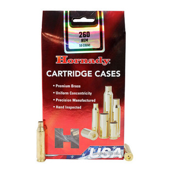 Hornady 8632 Unprimed Cases Cartridge 260 Rem Rifle Brass UPC: 090255486322