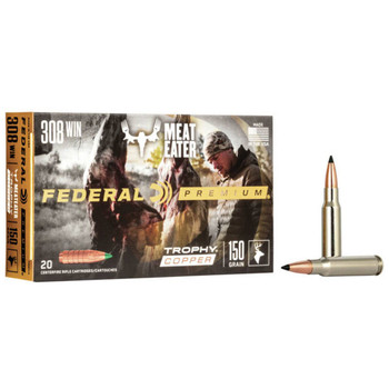 Federal Trophy Copper Hyper Velocity Centerfire Ammunition, 308 Winchester, Trophy Copper, 150 Grain - 20 Cartridge Box ( 20 / 1 )