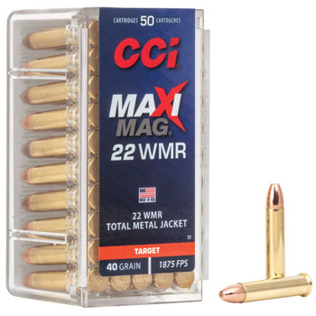 CCI Maxi-Mag Hyper Velocity Rimfire Ammunition, 22 WMR, Total Metal Jacket, 40 Grain - 50 Cartridge Box ( 50 / 1 )