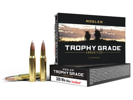 Nosler 60049 Trophy Grade 308Win 165gr Nosler AccuBond 20 Per Box/10 Case