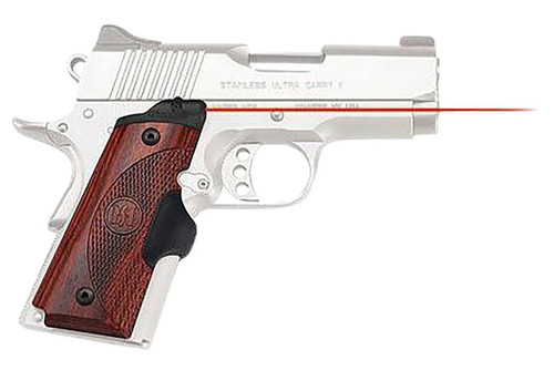 Crimson Trace LG902 Lasergrips  Red Laser 5mW 633nM Wavelength Rosewood Grip Replacements Fits 1911 Compact UPC: 610242001781
