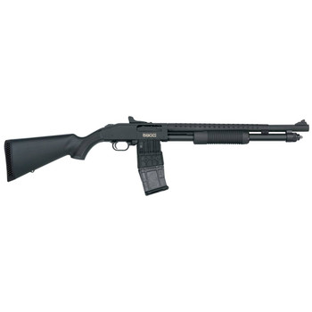 Mossberg 50206 590M MagFed 12 Gauge 2.75 101 18.50 Cylinder Bore Barrel Matte Blued Rec with Ghost Ring Sight Black Synthetic Stock Right Hand UPC: 015813502061