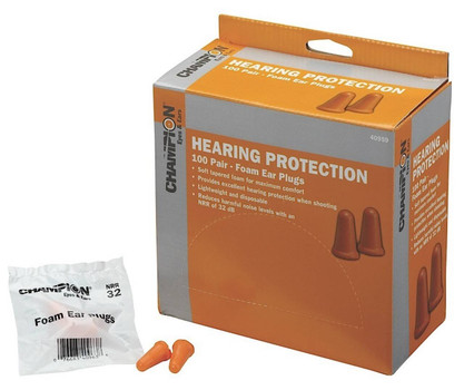 Champion Targets 40959 Molded Ear Plugs  32 dB In The Ear Contouring Orange Foam 100 Pair UPC: 076683409591