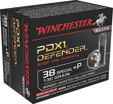 Winchester PDX1 Defender Subsonic Centerfire Ammunition, 38 Special +P, Bonded Jacket Hollow Point, 130 Grain - 20 Cartridge Box ( 20 / 1 )