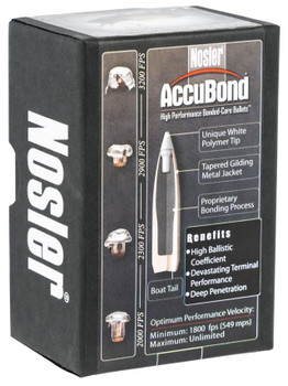 Nosler 53742 AccuBond  25 Cal .257 110 gr Spitzer Point Boat Tail 50 Per Box UPC: 054041537421