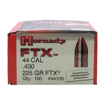 Hornady 44105 FTX  44 Cal .430 225 gr Flex Tip eXpanding 100 Per Box 15 Case UPC: 090255481051