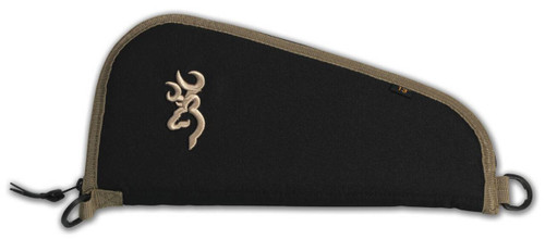 Browning 1430049813 Plainsman Pistol Rug made of 600D Polyester with Black Finish  Tan TrimLogo Open Cell Foam Padding Brushed Tricot Lining  Zipper 13 L UPC: 023614204671