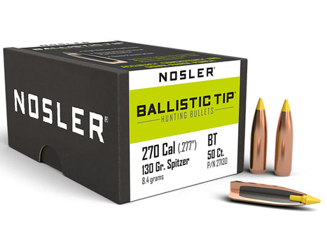Nosler 27130 Ballistic Tip 270Caliber 130gr Spitzer 50/Box