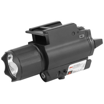 NcStar AQPFLS FlashlightRed Laser  200 Lumens5mW Output White Cree LED LightRed Laser QR WeaverPicatinny Mount Black Anodized Aluminum UPC: 814108012571