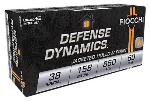 Fiocchi Defense Dynamics Subsonic Centerfire Ammunition, 38 Special, Jacketed Hollow Point, 158 Grain - 50 Cartridge Box ( 50 / 1 )