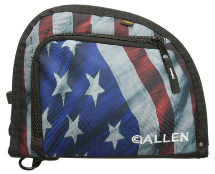 Allen 7719 Victory Auto Fit Handgun Case USA Flag Endura wBlack Trim 1Pocket Knit Lining Foam Padding  Lockable Zippers 9 x 7 Interior Dimensions UPC: 026509077190
