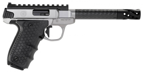Smith  Wesson 12080 Performance Center Victory Target 22 LR 6 CF MB 101 Stainless Steel Tandemkross Black HiveGrip with Integrated Target Thumb Rest Grip UPC: 022188875560