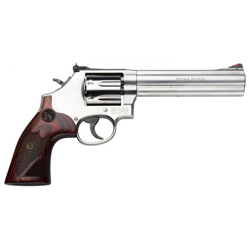 Smith  Wesson 150712 Model 686 Plus Deluxe 357 Mag or 38 SW Spl P Stainless Steel 6 Barrel 7rd Cylinder Satin Stainless Steel LFrame Textured Wood Grip Internal Lock UPC: 022188141580
