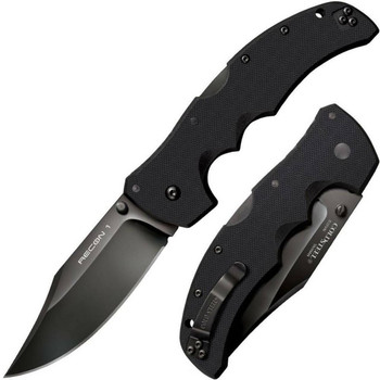 Cold Steel CS27BC Recon 1 4 Folding Clip Point Plain DLC Coated American S35VN BladeBlack G10 Handle Includes Pocket Clip UPC: 705442017530