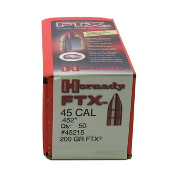 Hornady 45215 FTX  45 Cal .452 200 gr Flex Tip eXpanding 50 Per Box 25 Case UPC: 090255452150