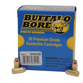 Buffalo Bore Ammunition 34A20 Personal Defense Strictly Business 9x18 Makarov P 95 gr Jacket Hollow Point 20 Per Box 12 UPC: 651815034010