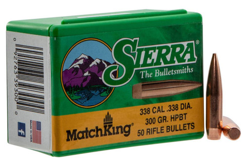 Sierra 9300T MatchKing  338 Cal .338 300 gr Hollow Point Boat Tail 50 Per Box UPC: 092763393000